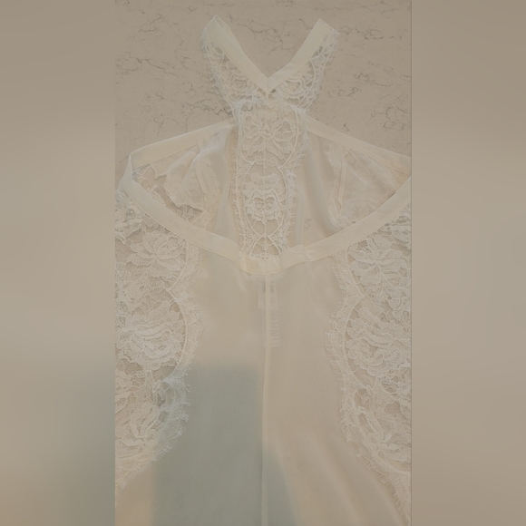 La Perla White halter neck silk and side lace panels size Medium - Picture 3 of 12